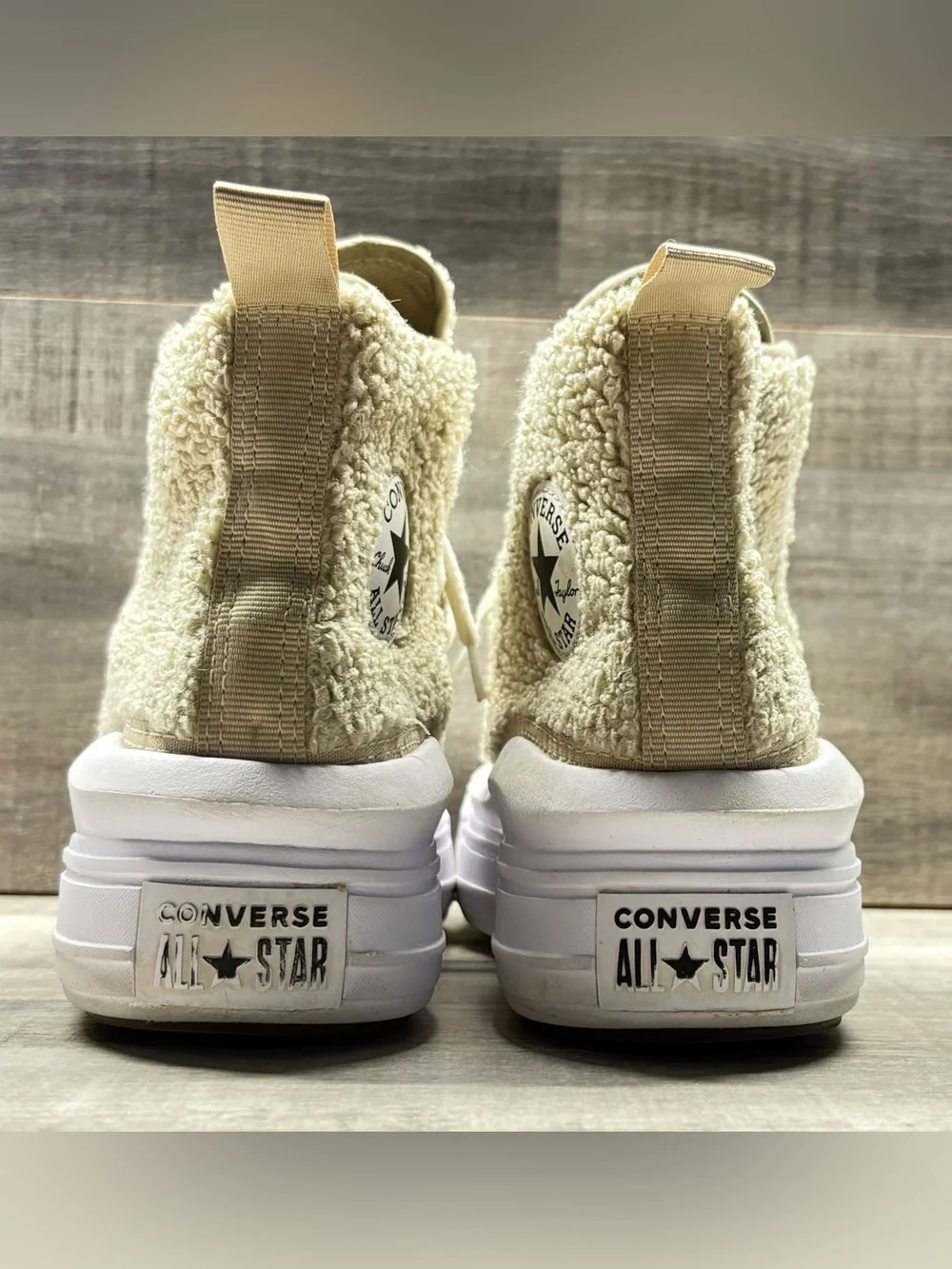 Converse Chuck Taylor All Star Platform High 'Sherpa' shoes Beach Stone